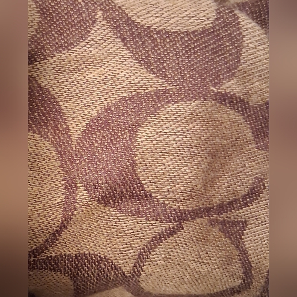 EUC Vintage Y2K Coach Brown & Tan Signature Reversible Merino Wool Scarf Wrap - Picture 6 of 10